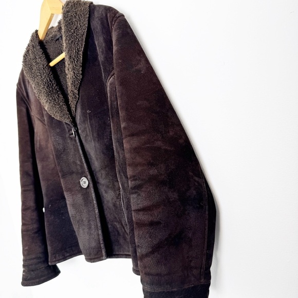 Vintage Danier Brown Suede Shearling Jacket - Picture 3 of 7